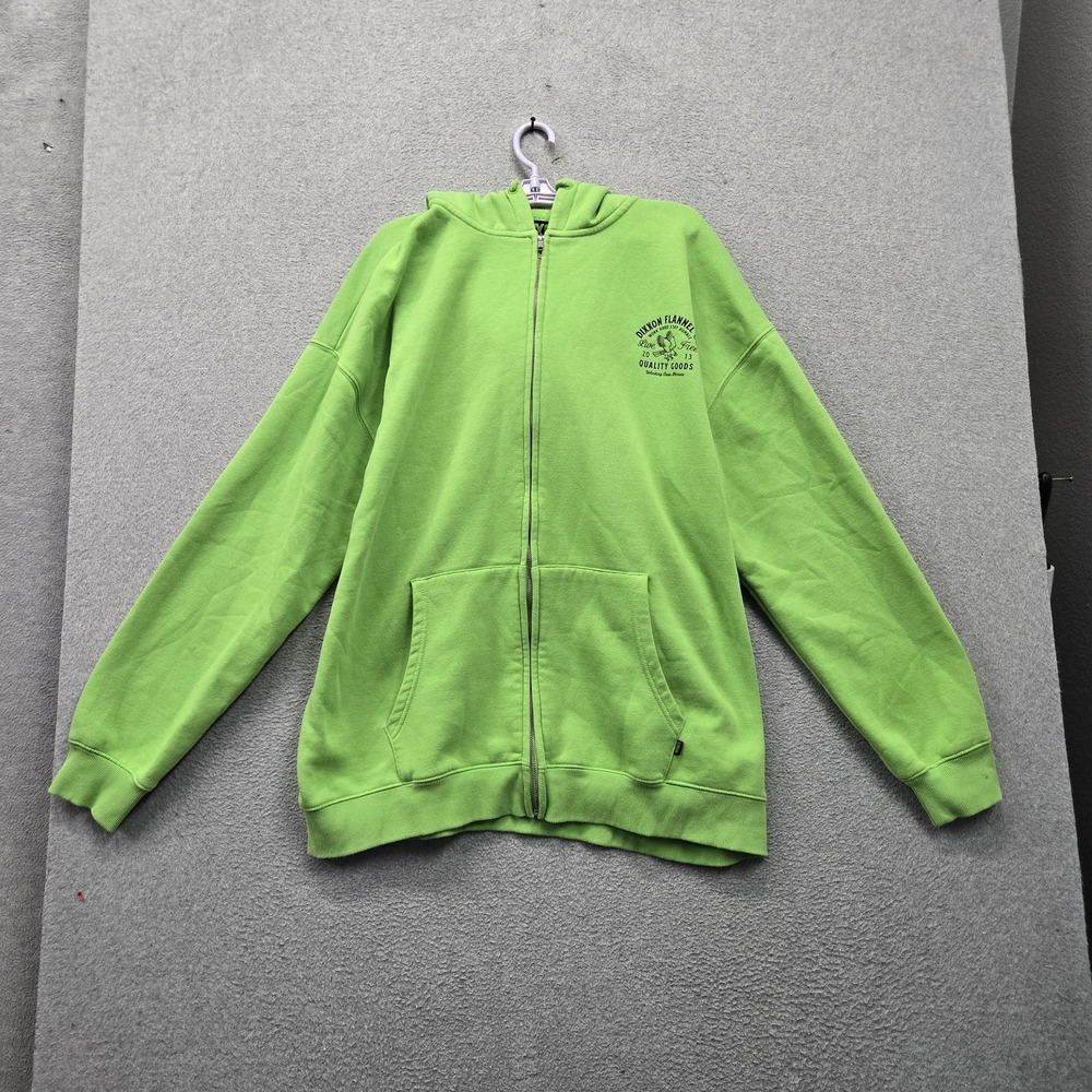 Dixxon Men Hoodie 3X Green Graphic Fleece Eagle Spellout Hoodie Zipper Logo